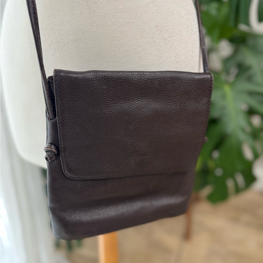 Kenneth Cole Reaction Pebbled Leather Crossbody Bag – Chocolate Brown‎